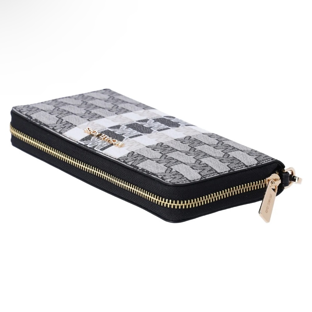 Michael Kors Jet Set Travel Large Continental Jacquard Wallet MK Black Multi - Picture 3 of 6